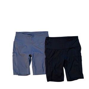 Grey and Black Biker Shorts